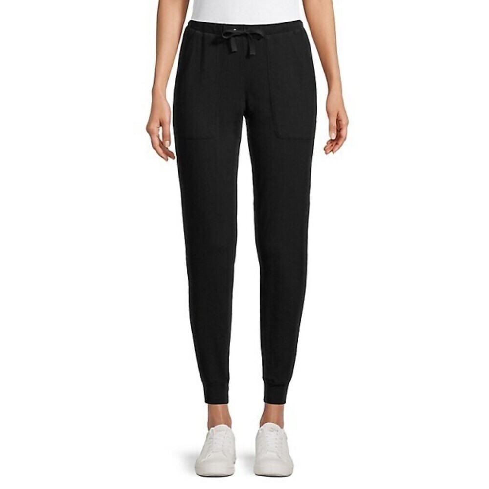 Core Life Women's 100% Cotton Pocket Front Joggers In Black Size S